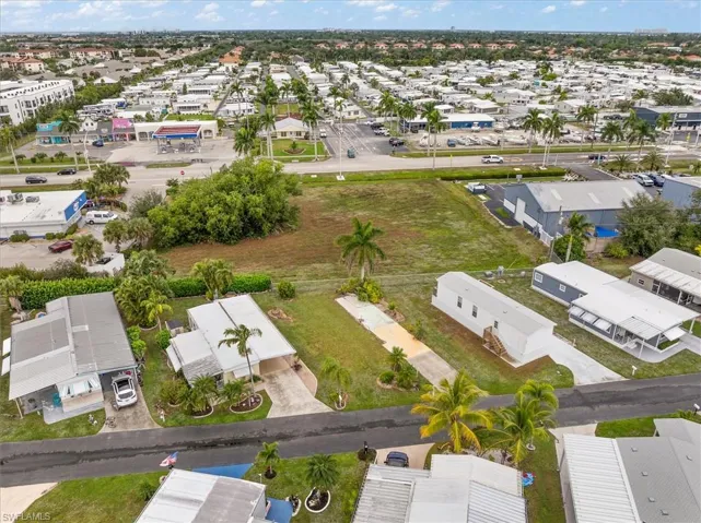 Aerial view of residential area