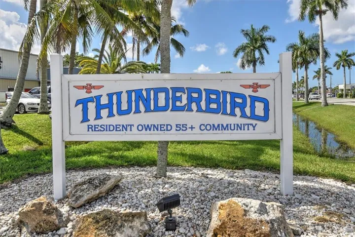 Community sign with a yard