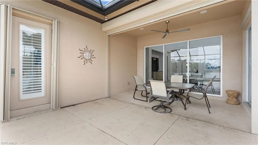 View of patio / terrace featuring ceiling fan
