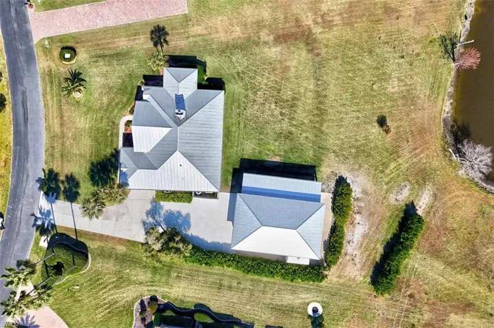 Overhead of home and detached garage/ple Barn