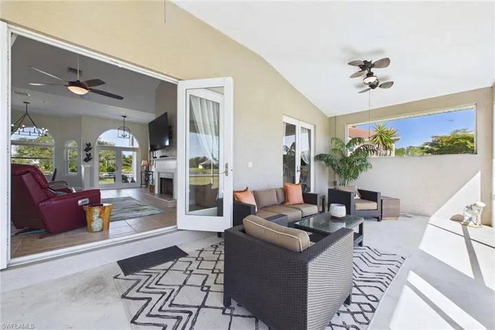 Screened Lani overlooking lake and backyard.