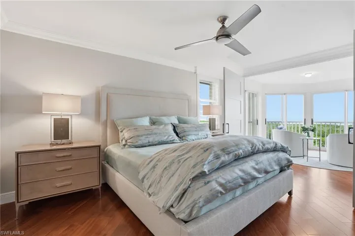 The Master features incredible views through the french doors off the den