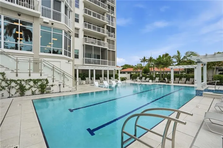 The knife edge pool was just recently updated with an expanded multi level pool deck