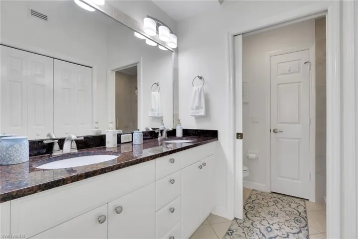 Primary bath with dual vanity