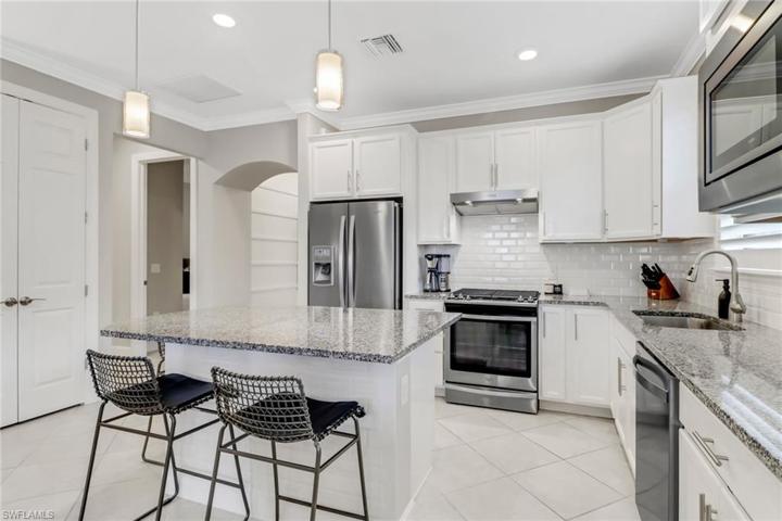 Marble on the counters and island alike