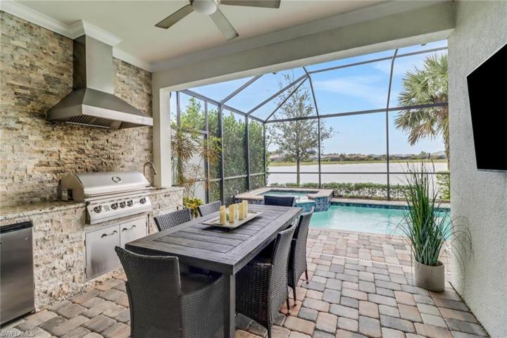 Outdoor kitchen and pool