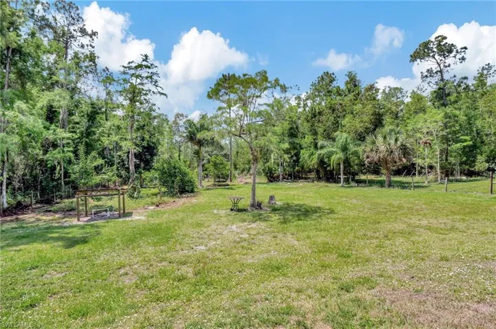 Backyard with fenced in area