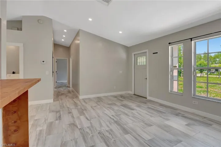 Living area and hallway to bedrooms