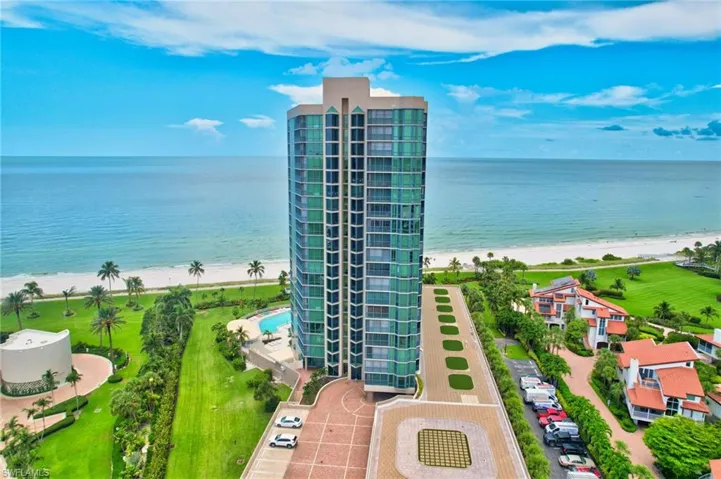 Aerial view with a view of the beach and Gulf