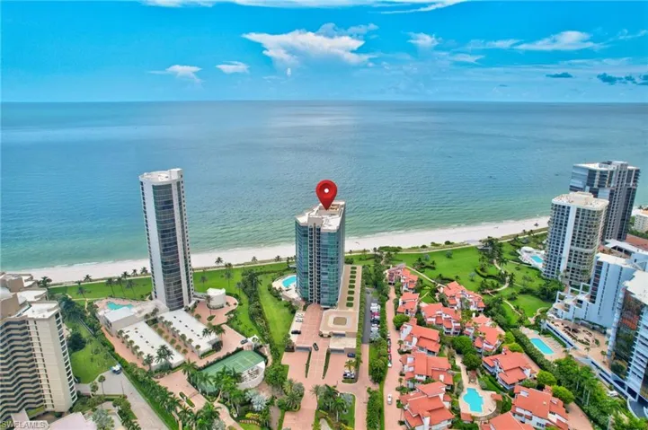 Drone view with Gulf and beach