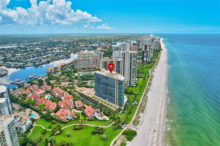 Looking down the beach toward Drs Pass and Olde Naples