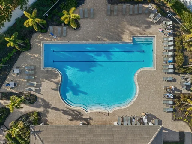 Aerial view of a pool area