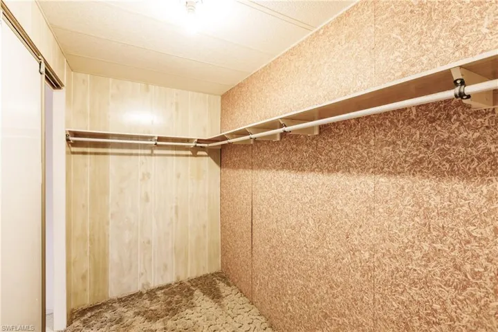 Walk in closet with carpet flooring