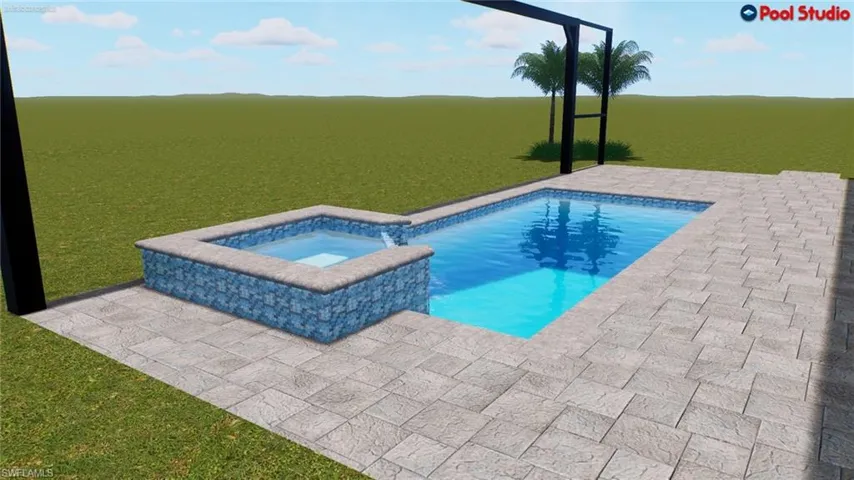 Rendering of pool/spa for this home - screened-in cage will be included