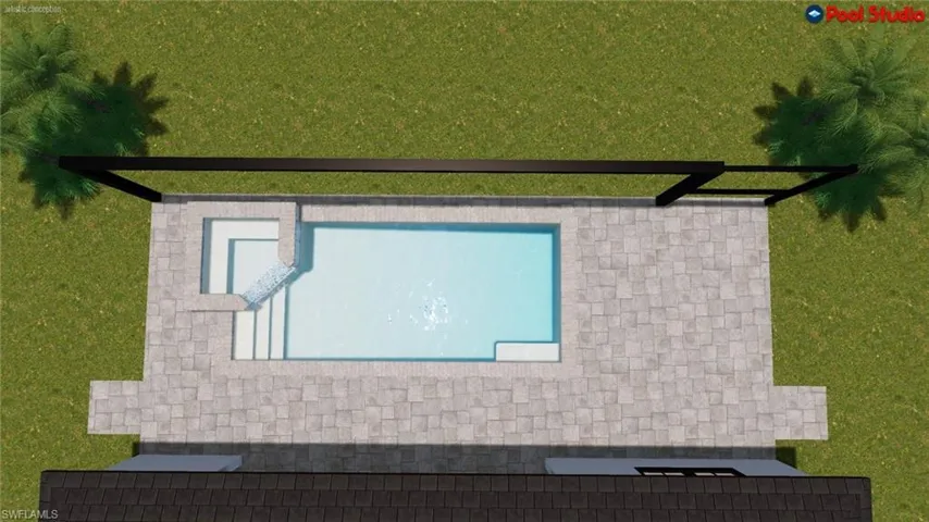 Rendering of pool/spa for this home - screened-in cage will be included