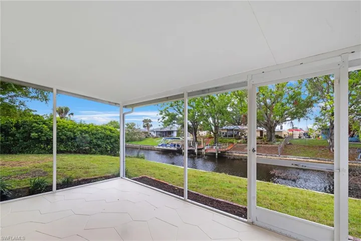 The updated Screen Rear Lanai overlooks the Canal