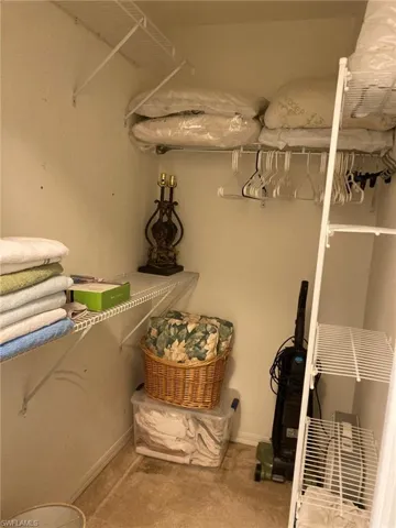 Walk in closet with carpet