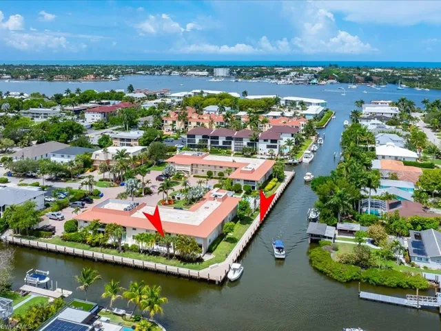 Quick Access to Naples Bay - Aerial View Facing West
