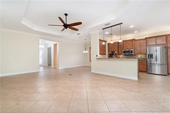 Kitchen with great room and dining area. Eat in kitchen to the right, not shown here.