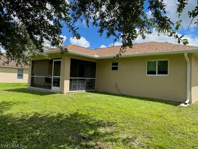 Screened lanai with plenty of room for pool, play area, outdoor recreation activities.