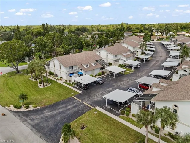 Aerial perspective of suburban area