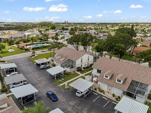 Aerial perspective of suburban area