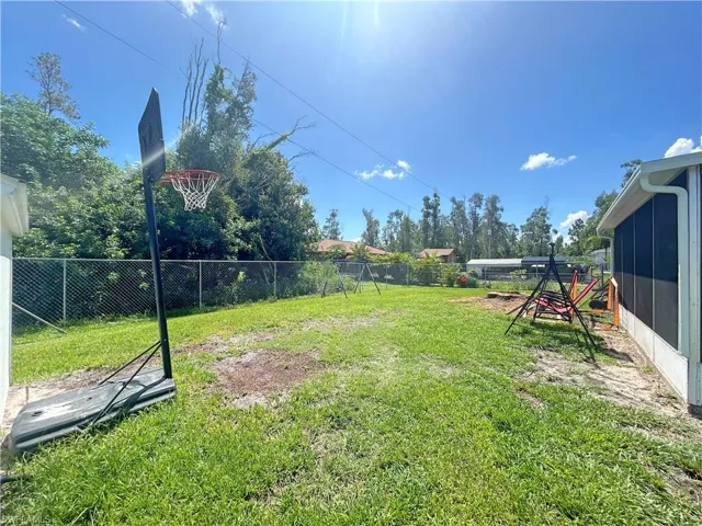 Fenced in back yard