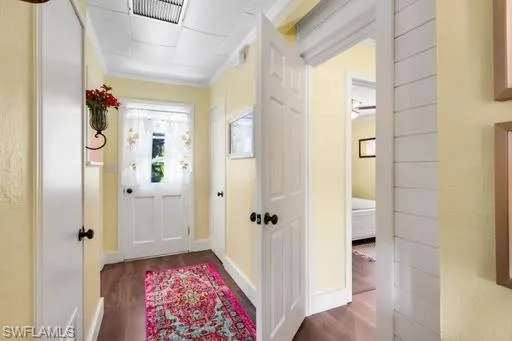 An Original door leading to pool patio area.