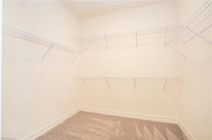 Walk in closet featuring carpet