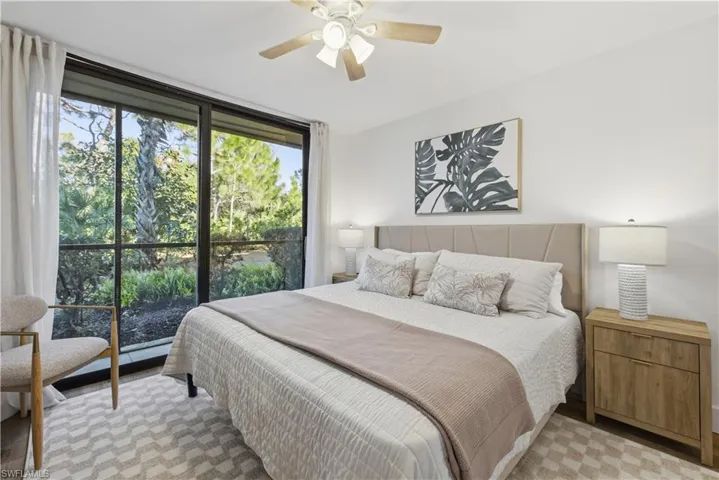 Bedroom with a ceiling fan