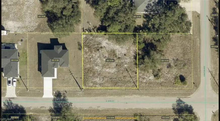Aerial view - Lee County Property Appraiser, lot outlined sei