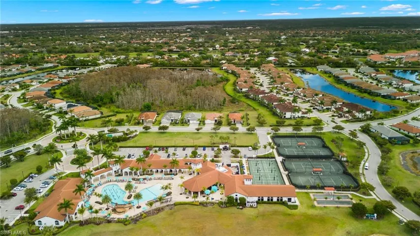 Aerial view of Arborwood Preserve's Town Center (community amenity complex)