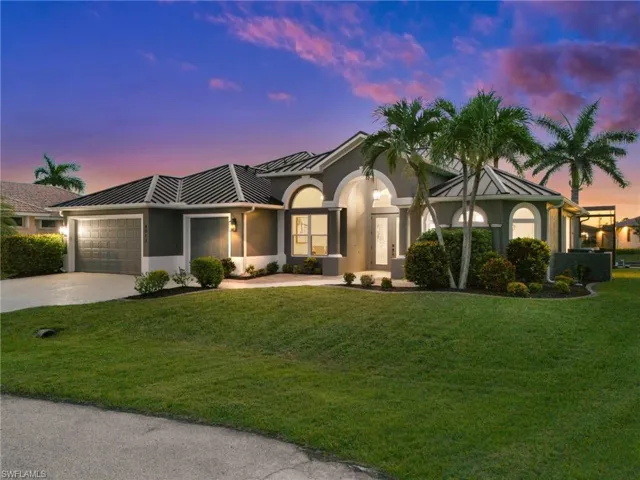 Night time front of the home