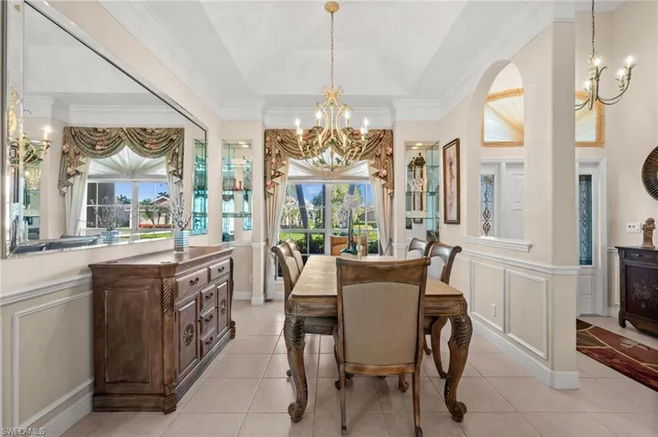 Light and bright formal dining area