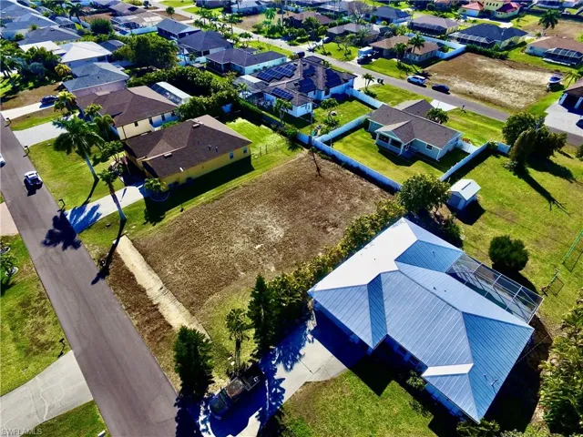 Aerial view of residential area