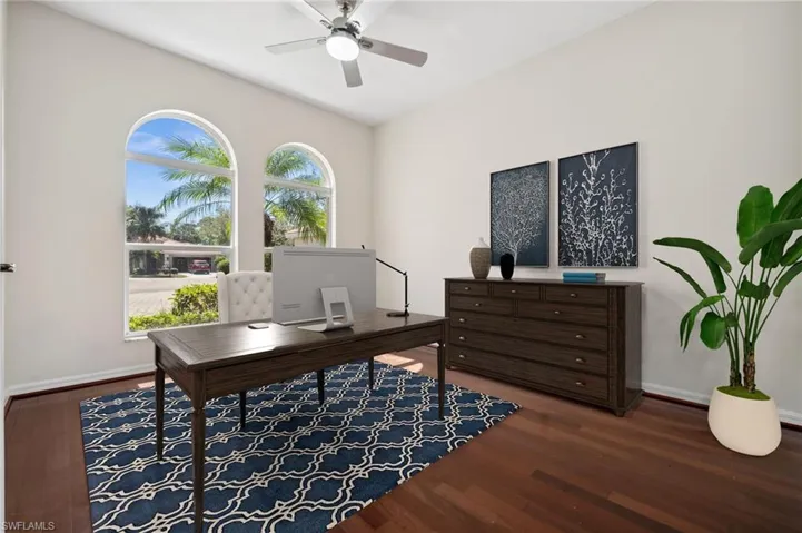 Office with Beautiful Arched Windows *Virtually Staged