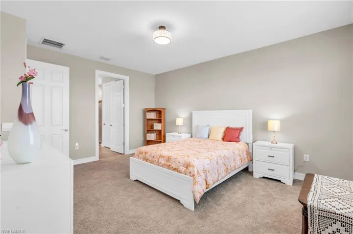 Bedroom with carpet floors