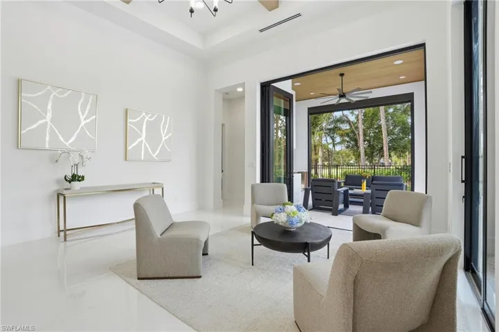 Sitting room featuring recessed lighting