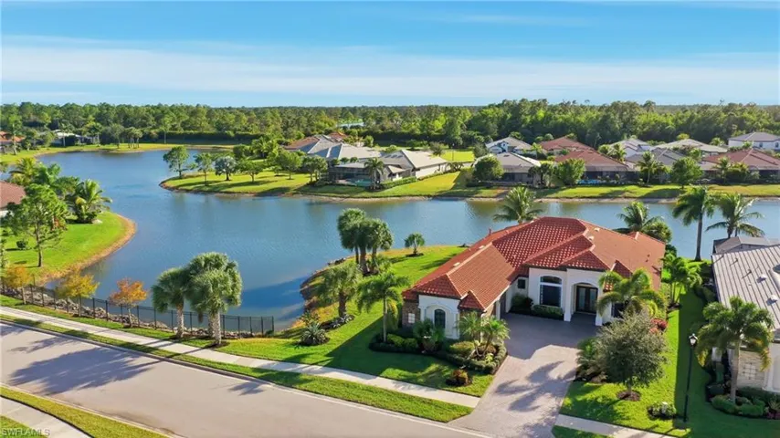 Drone / aerial view of a large body of water