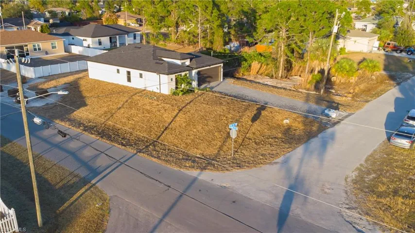 Aerial view of residential area