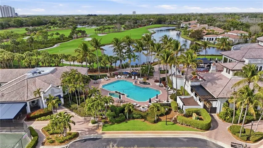 Pool and golf course with club house