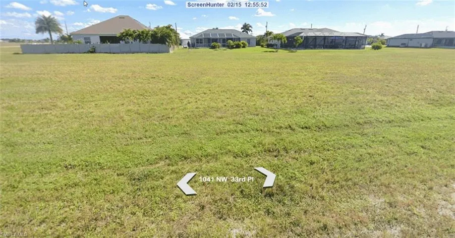 Frontal view of homesite