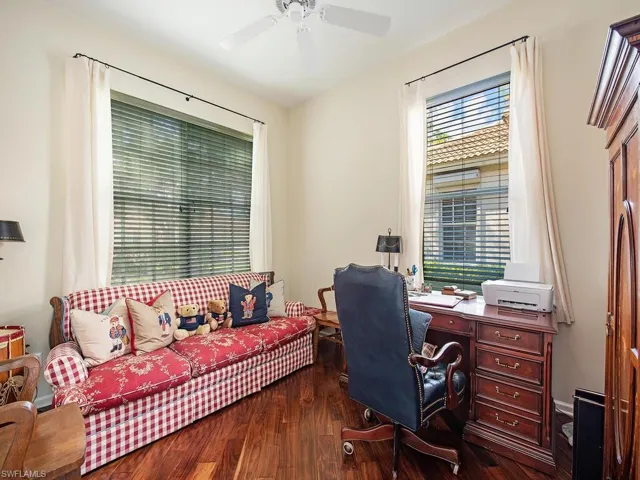 Study/Den with wood flooring