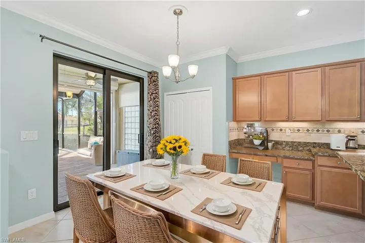 Virtually staged kitchen sitting area