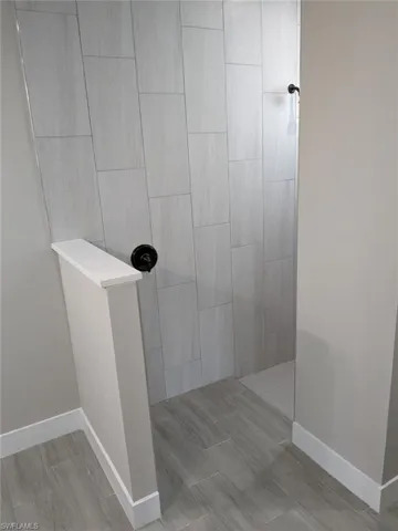 Bathroom with a tile shower