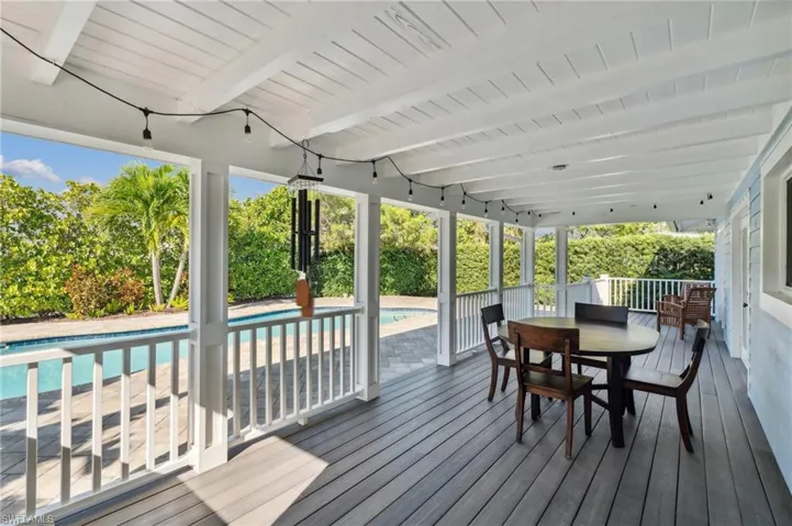 View of wooden deck