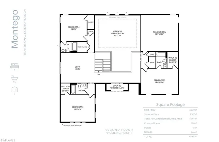 Montego floor plan 2nd floor (Virtual rendering)