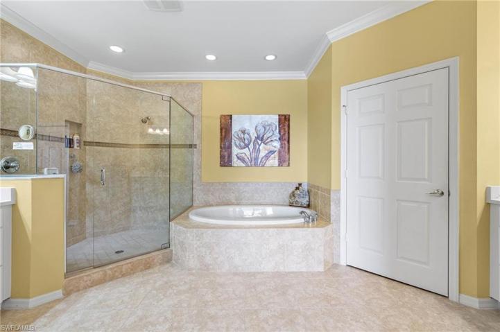 The master bathroom is massive
