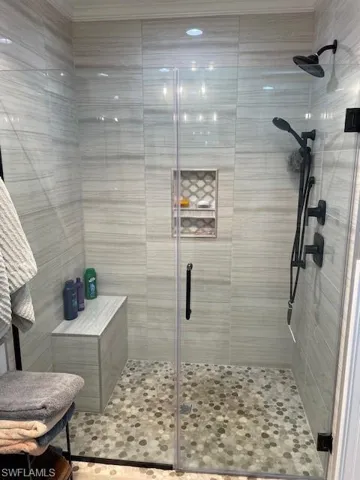 Bathroom featuring walk in shower