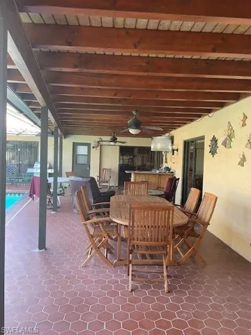 View of patio / terrace with ceiling fan